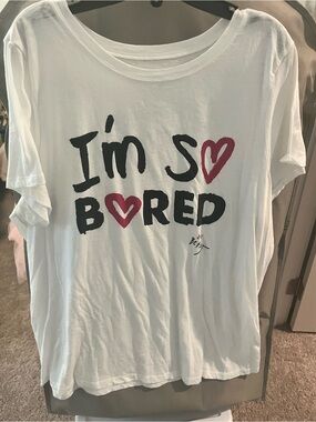 White  Graphic Tee - "I'm So Bored"